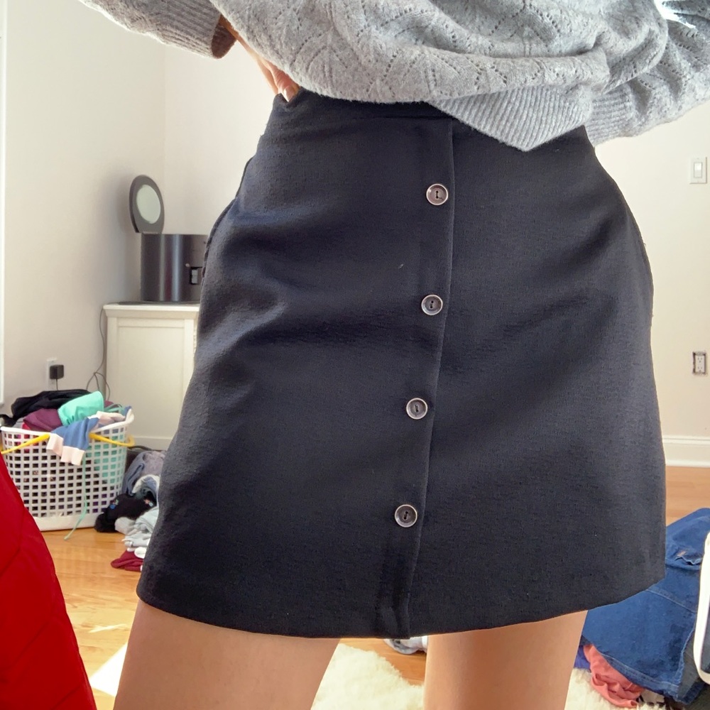 Black button down skirt